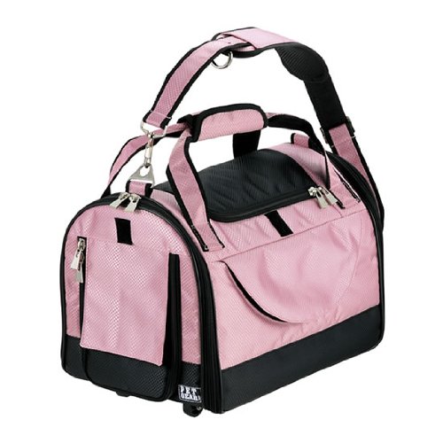 Pet Gear World Traveler with Wheels - Lightweight Pet Carrier for Cats & Small Dogs, Small Size, Crystal Pink - Perfect for Air Travel, Vet Visits & Road Trips