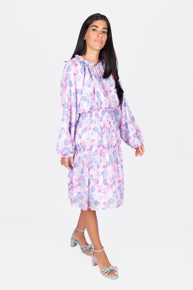 Rosalina Women's Dress Size 39 - Blue & Pink Floral Summer Maxi Dress for Beach, Wedding & Party Occasions