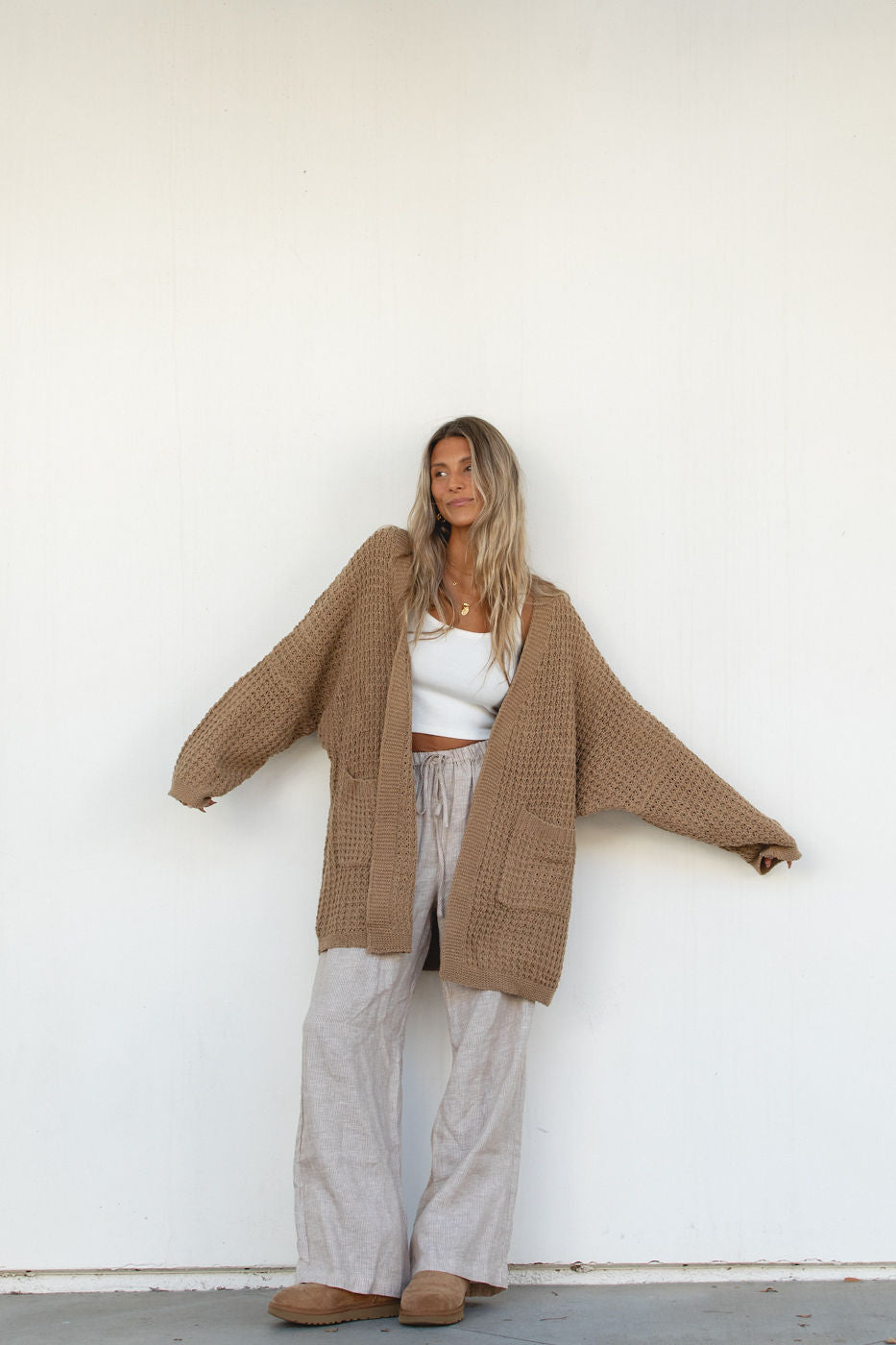 Lottie Oversized Cable Knit Cardigan for Women - Cozy Long Chunky Knit Sweater Open Front - Perfect for Fall, Winter & Layering Outfits