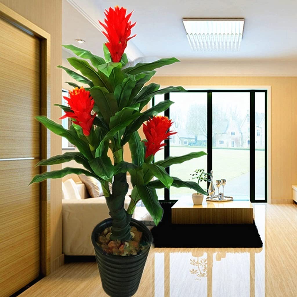 Modern Fake Potted Plants - Artificial Lucky Fortune Flowers Decor, Simple Faux Greenery for Home & Office, Living Room Simulation Tree Housewarming Gift (Set of 3) - Perfect for Home Decor, Wedding Centerpieces & Office Desk Plants