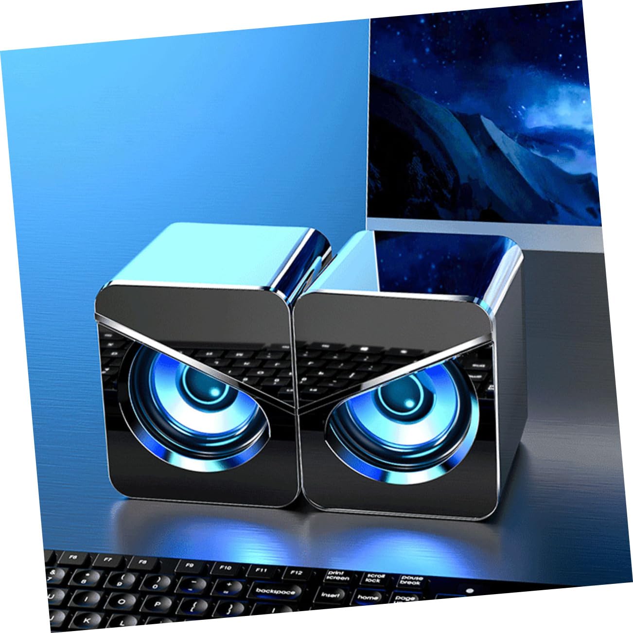 Uonlytech 1 Pair Coaxial Stereo Speakers for PC/Computer - High Quality Sound for Home, Office & Gaming - Perfect for Music, Movies & Video Conferencing