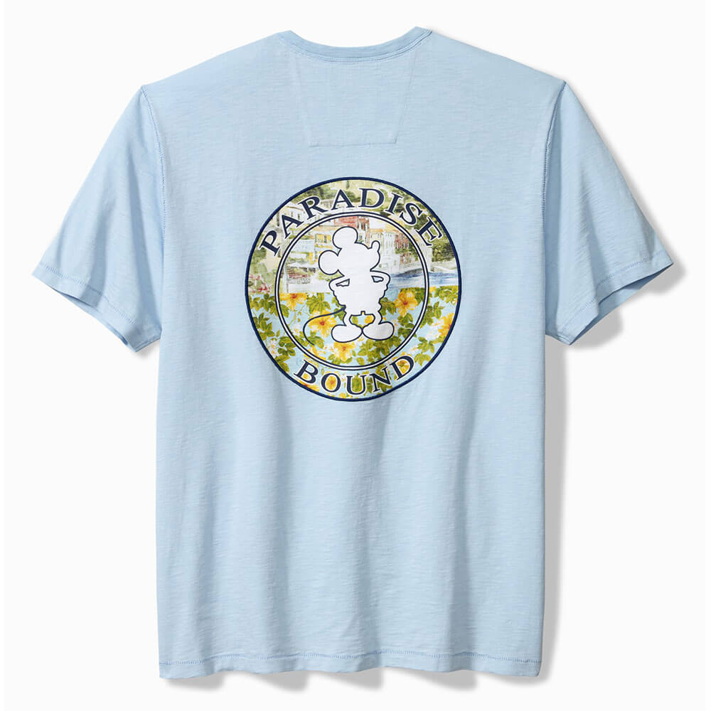 Tommy Bahama Big & Tall Paradise Bound Luxury T-Shirt for Men - Soft Chambray Blue Cotton Tee - Relaxed Fit Casual Shirt for Beach, Vacation & Summer Outfits