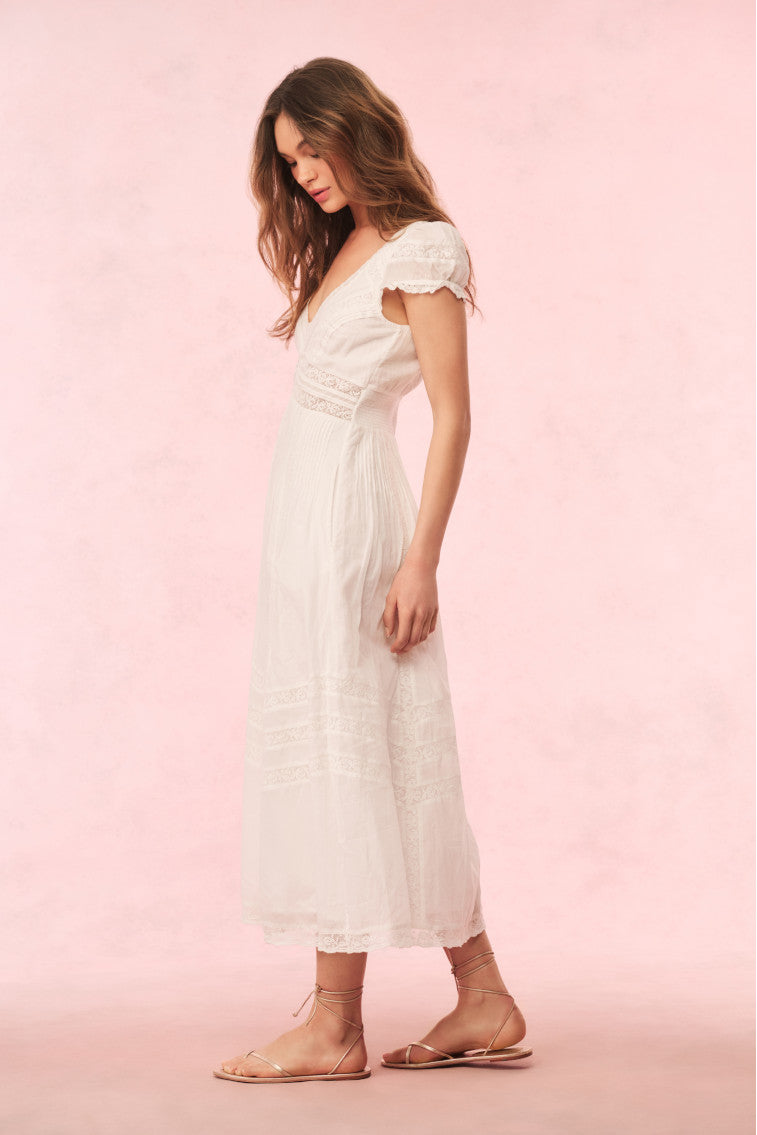 Suvi Cotton Midi Dress for Women - Soft & Comfortable Summer Casual Dress with Flowy Skirt - Perfect for Beach, Brunch, and Everyday Wear