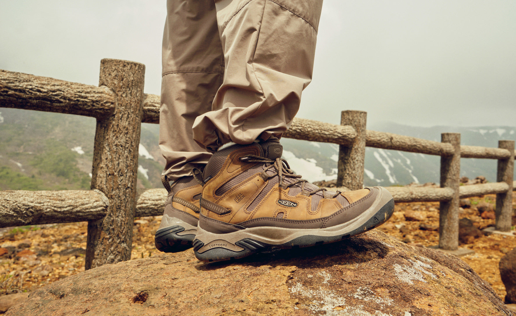 Men's Circadia Waterproof Hiking Boots - Bison/Brindle Color - Durable Outdoor Winter Snow Boots for Trekking & Camping