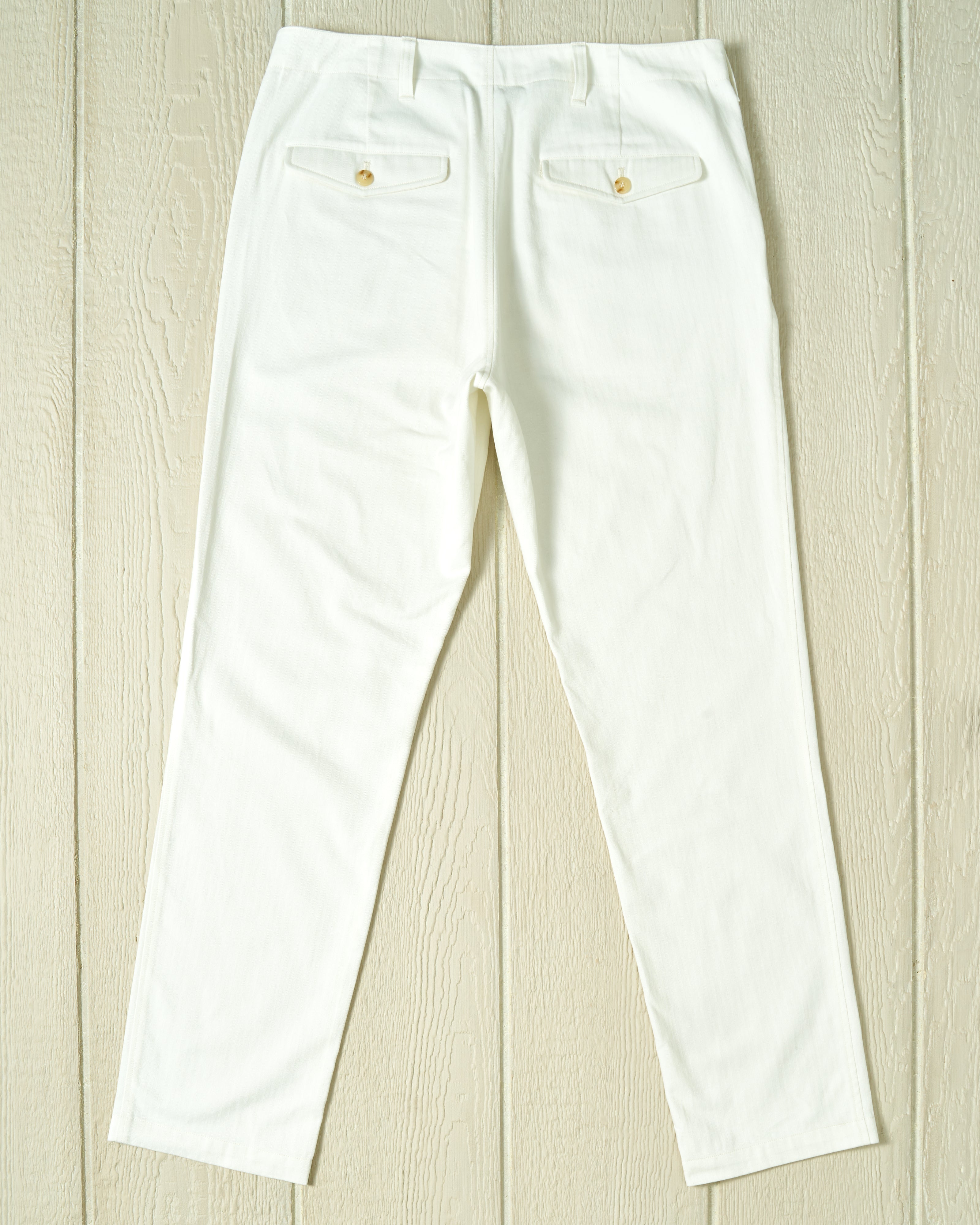 Camden Pant in White Herringbone Twill - Women's Classic Trousers for Office & Business Casual Wear | Comfortable Stretch Work Pants