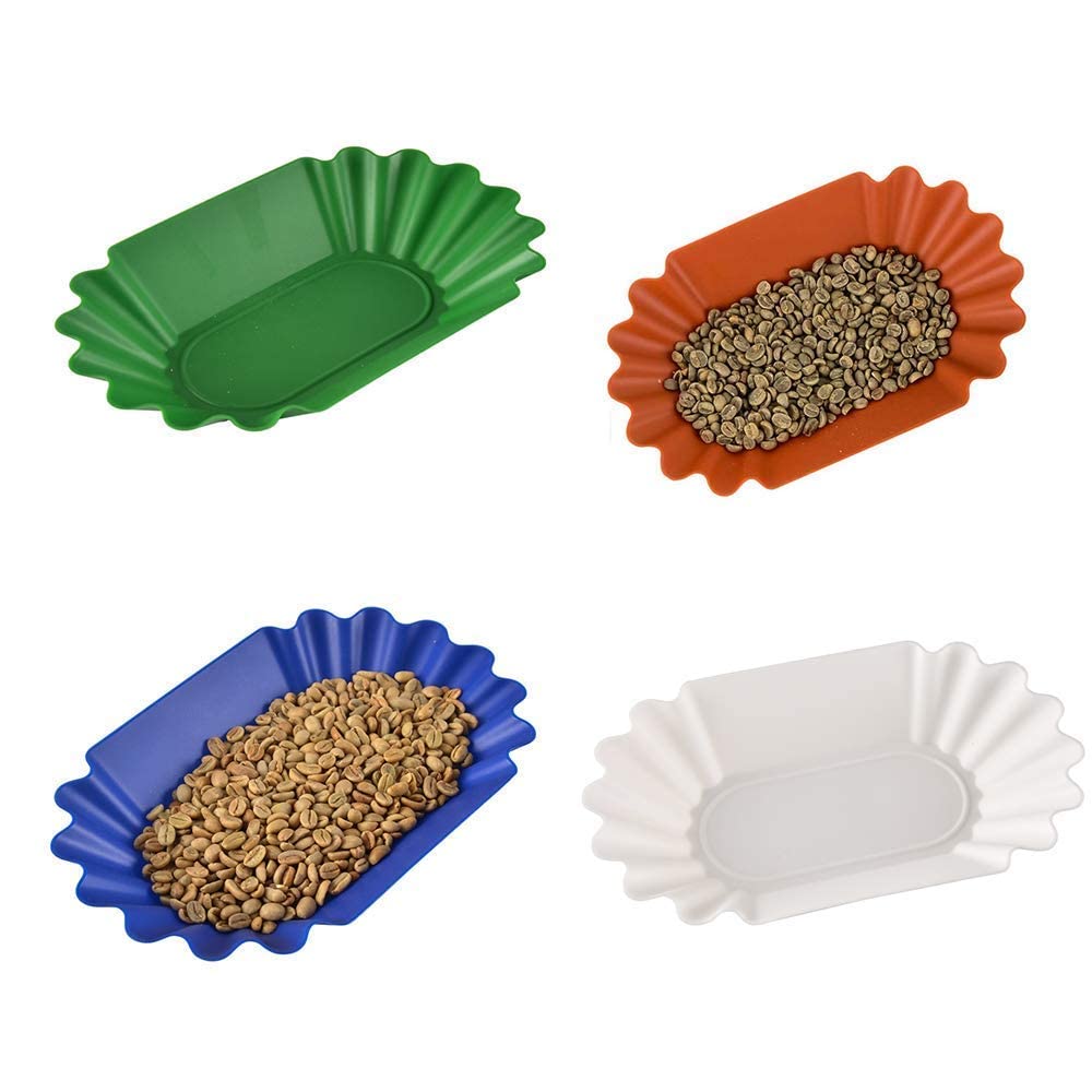 **CAFEMASY 4-Pack Green Coffee Bean Scoop & Cupping Tray Set – Premium Coffee Measuring Tool for Roasting, Brewing & Tasting – Perfect for Baristas, Home Brewers & Coffee Enthusiasts**