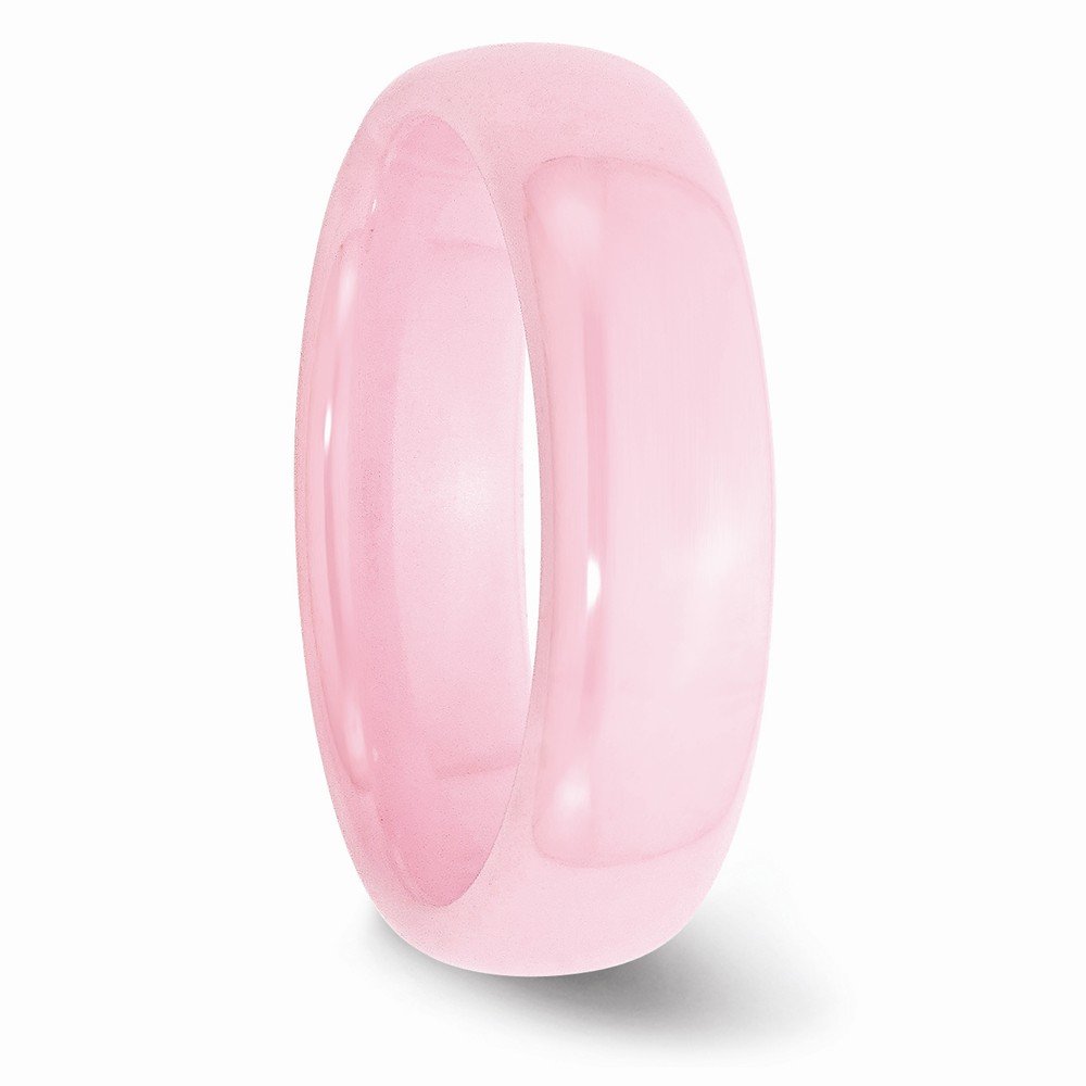 Lux Ceramic Pink 6mm Polished Wedding Band Ring for Women - Elegant & Durable Ceramic Jewelry for Engagement, Anniversary & Everyday Wear