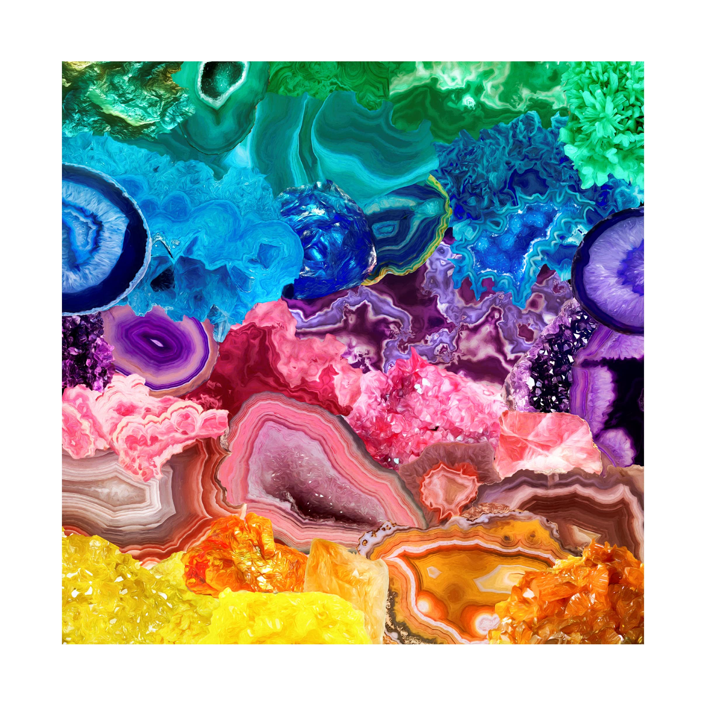 Trademark Fine Art 'Rainbow Crystals & Geodes' Canvas by Cora Niele - Home & Office Decor