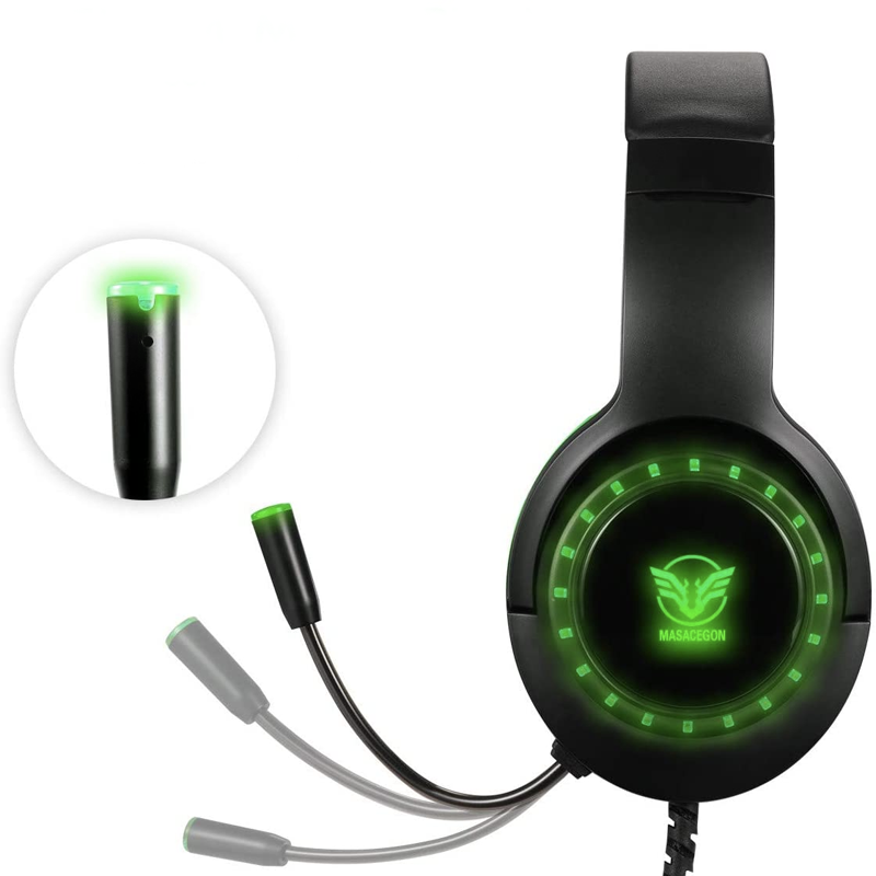Masacegon Pacrate H11 Gaming Headset - Noise Cancelling, Stereo Sound, Comfortable Ear Cushions - Perfect for PC, PS5, Xbox & Streaming
