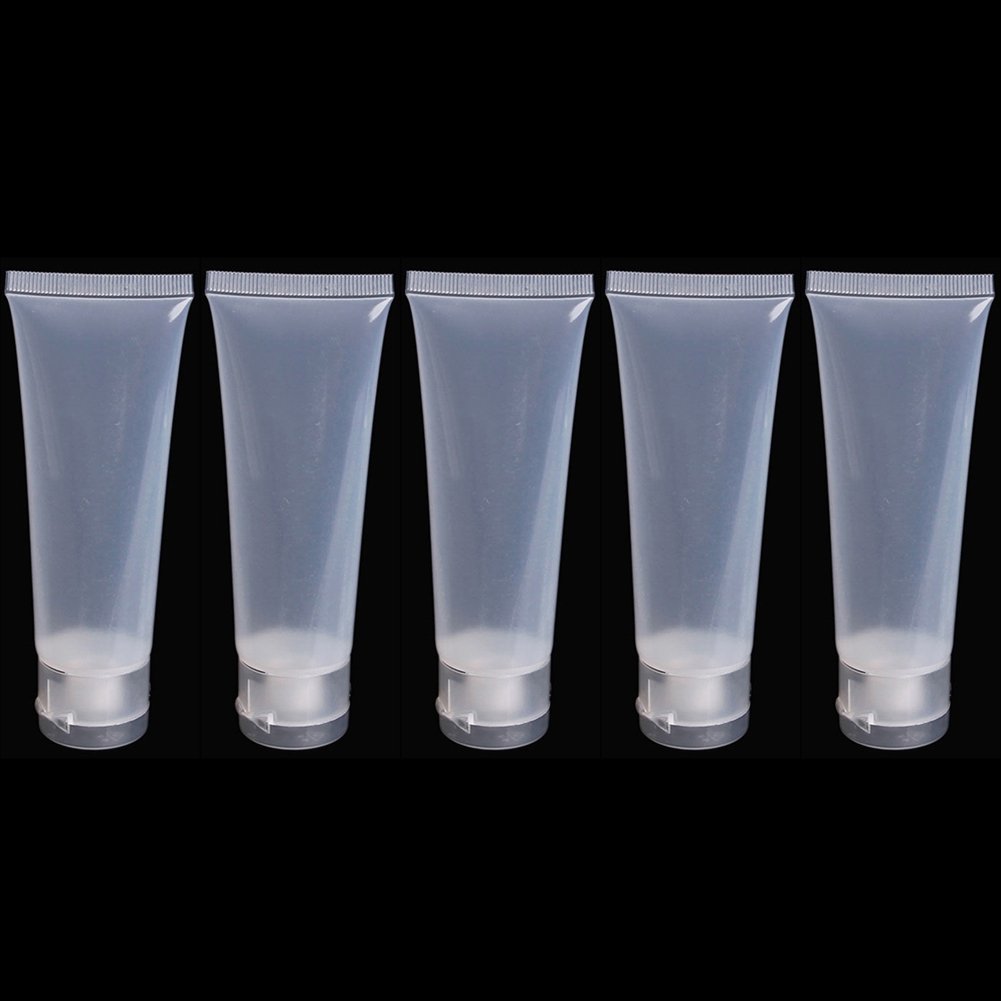 Bluelans® 50ML Silicone Travel Bottles (5-Pack) - Leak-Proof Squeezable Refillable Tubes for Shampoo, Conditioner, Lotion - Perfect for Airplane Carry-On, Gym, Camping & Vacation Essentials