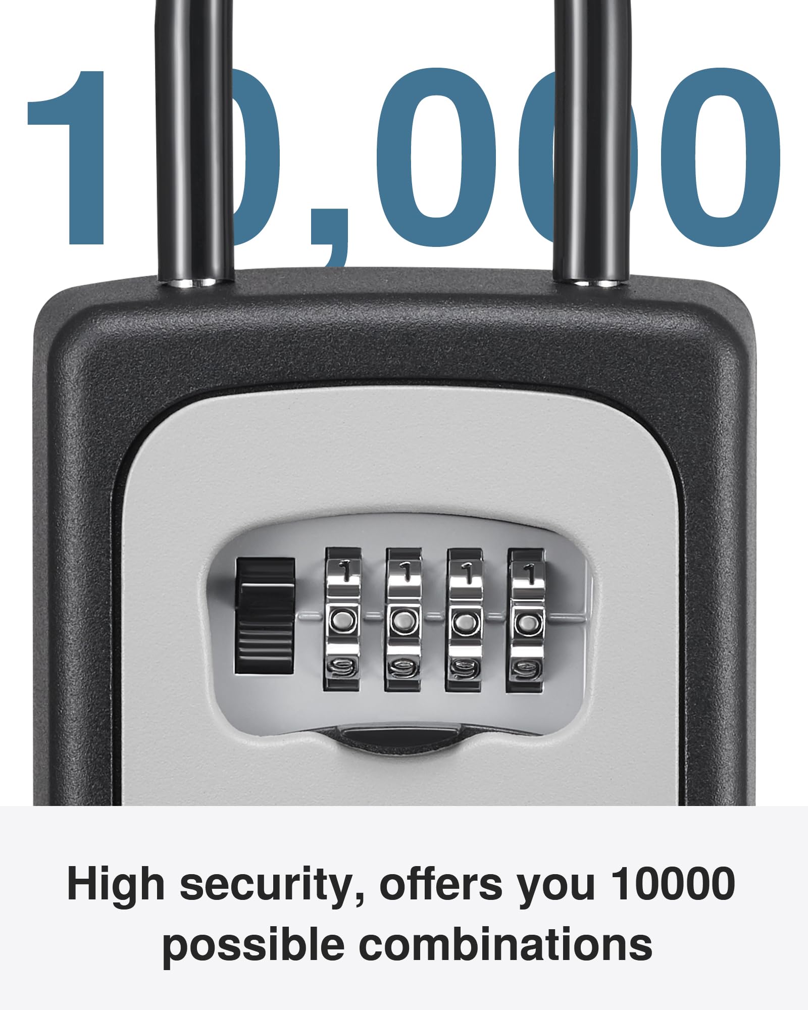 Puroma Large Key Lock Box with Resettable Combination Code - Waterproof Portable Wall Mount Security Safe for Outdoor, Home, Office - Perfect for Door Handle & House Key Storage (2 Pack, Gray) - Ideal for Vacation Rentals, Airbnb Hosts & Property Managers