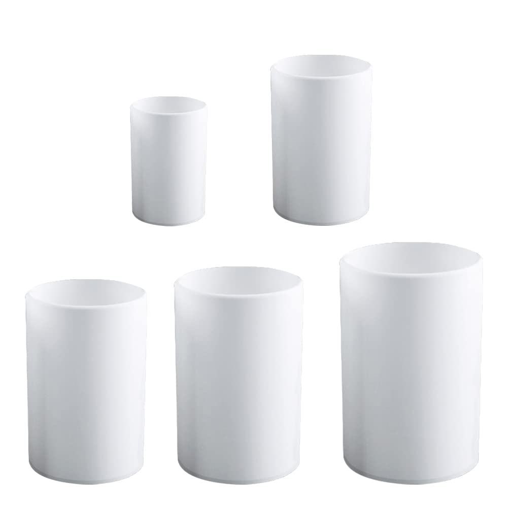 5Pcs Silicone Cylinder Candle Molds Set (20mm/30mm/40mm/50mm/60mm) - DIY Pillar Candle Making, Epoxy Resin Casting, Soap Molds for Home Decor, Wedding & Holiday Crafts