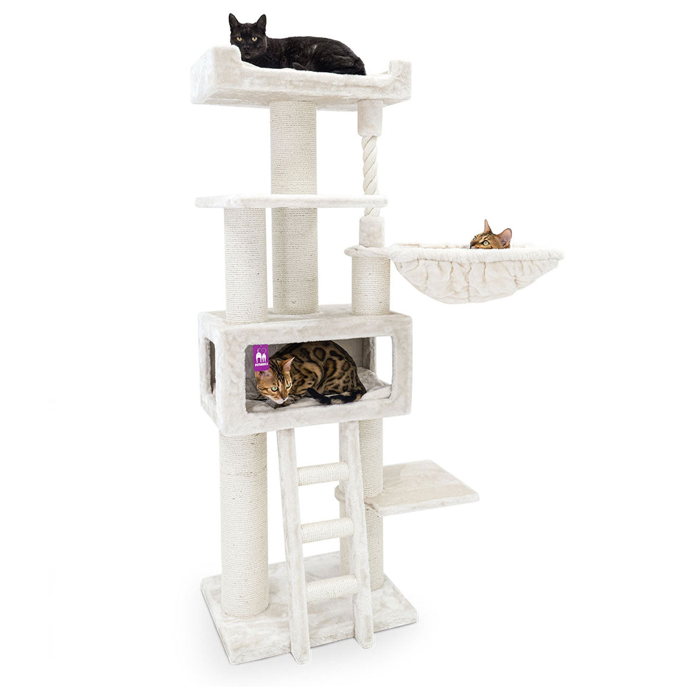 Lucky Rebels Parklane 175cm Cat Tree - Premium Large Cat Tower with Scratching Posts, Perches & Condo for Indoor Cats - Perfect for Play, Rest & Climbing in Home or Apartment