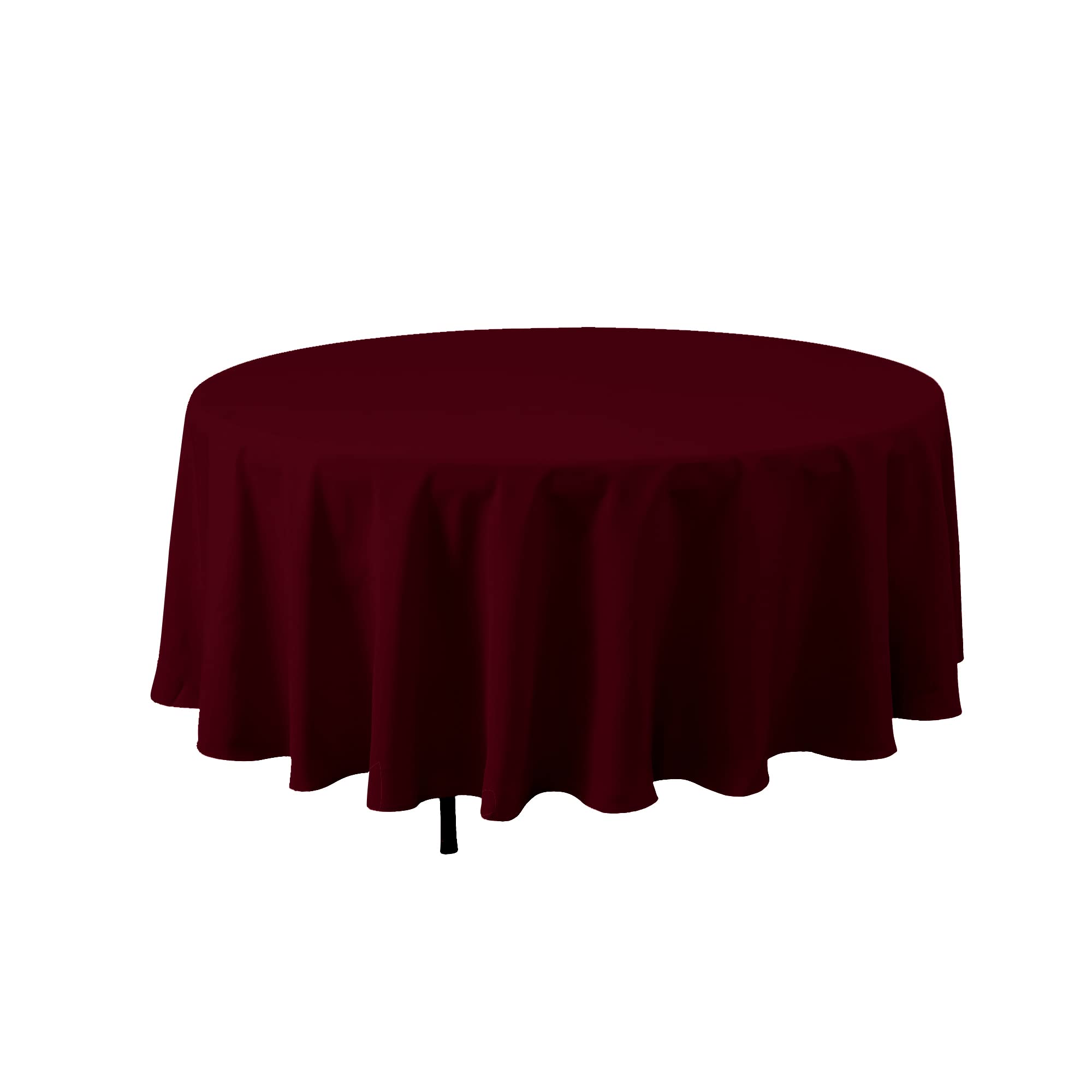 Simply Elegant 120 Inch Round Premium Polyester Tablecloth - Washable Table Cover for Weddings, Birthdays, Receptions | Elegant Home Decor & Party Accessory (Burgundy) - Perfect for Banquets, Dinner Parties & Special Events