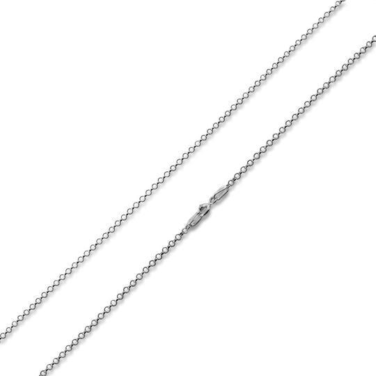 1.8mm Rhodium Plated Sterling Silver Rollo Chain Necklace for Men & Women - Perfect for Layering, Everyday Wear & Gift Giving