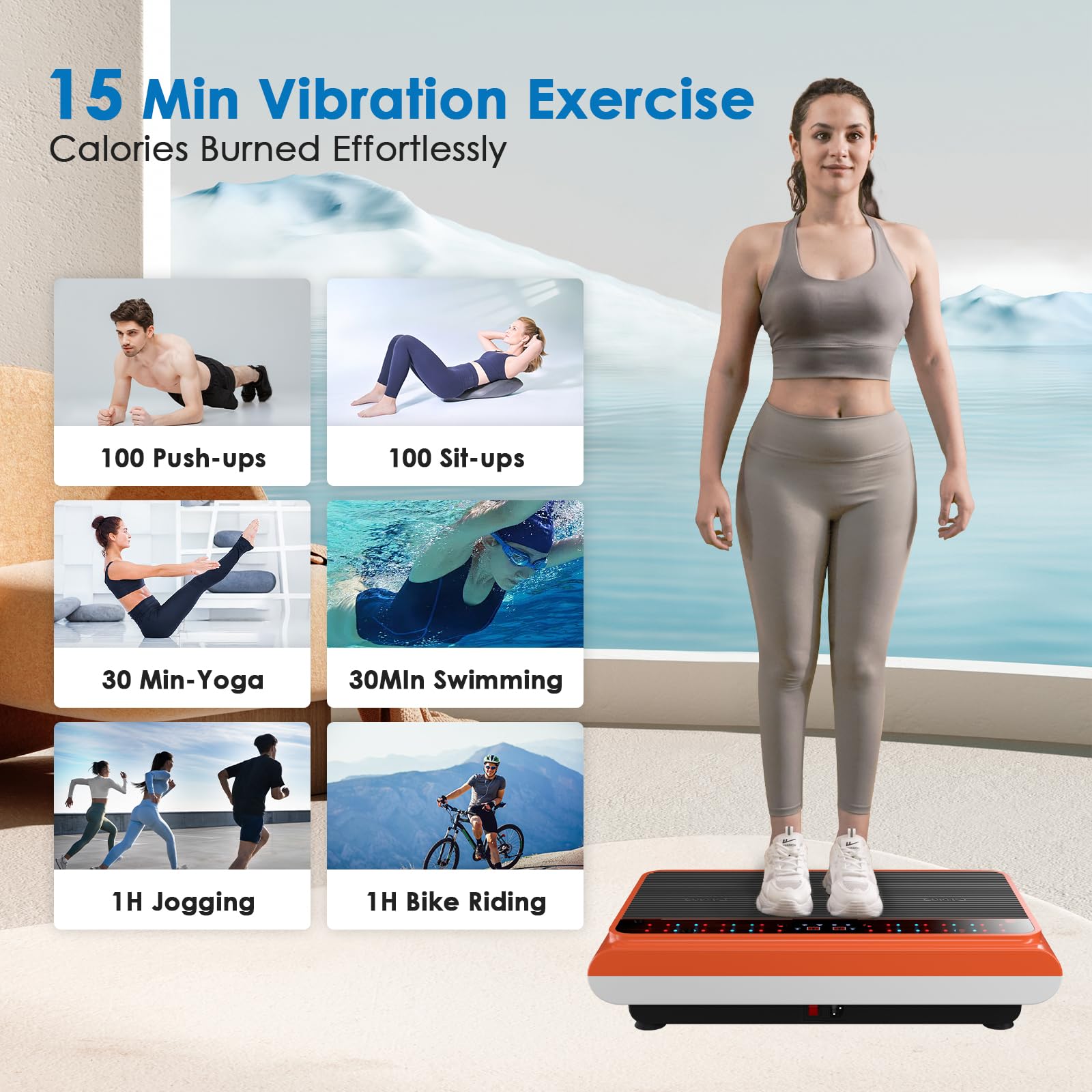 **Whole Body Vibration Plate Exercise Machine with Pilates Bar & Resistance Bands – Home Fitness Equipment for Weight Loss, Toning & Recovery – Perfect for Home Gym, Pilates & Physical Therapy**