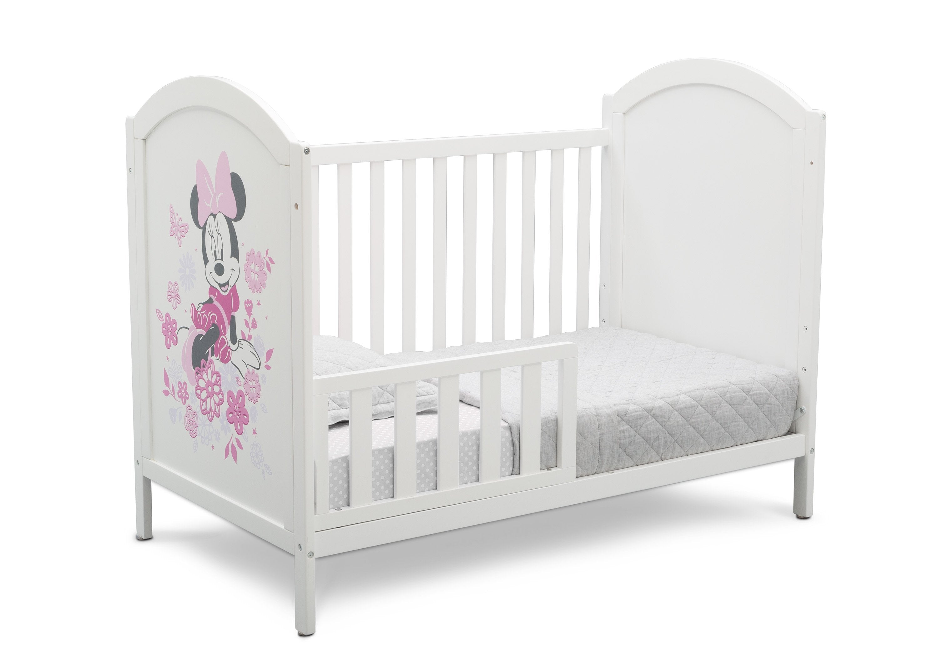 Minnie Mouse 4-in-1 Convertible Baby Crib - Nursery Furniture for Girls, Toddler Bed & Daybed - Perfect for Disney Themed Bedrooms & Baby Showers