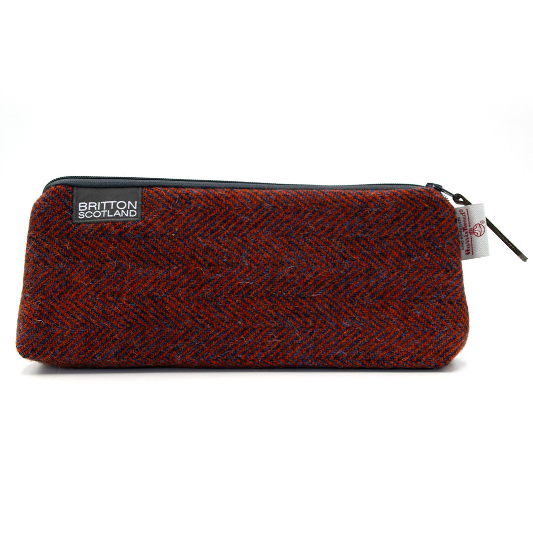 Britton Scotland Handmade Harris Tweed Large Pencil Case - Premium School & Office Stationery Organizer for Students & Professionals