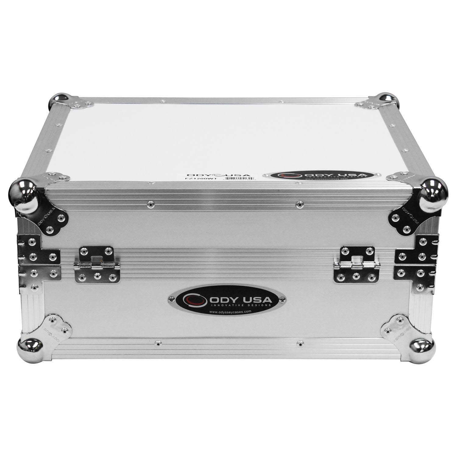 Odyssey FZ1200WT Professional DJ Turntable Flight Case - Heavy Duty White Protective Cover for Vinyl Record Players | Perfect for Travel, Studio & Live Performances