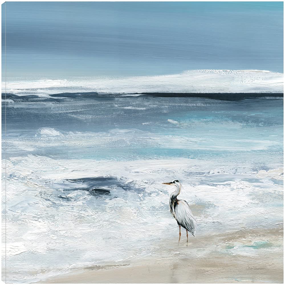 Tidal Fishing II Canvas Wall Art - 22x22 Inch Ocean Themed Fine Art Print by Carol Robinson - Ready to Hang Coastal Decor for Living Room, Bedroom, Office & Beach House - Perfect for Nautical & Marine Inspired Interiors