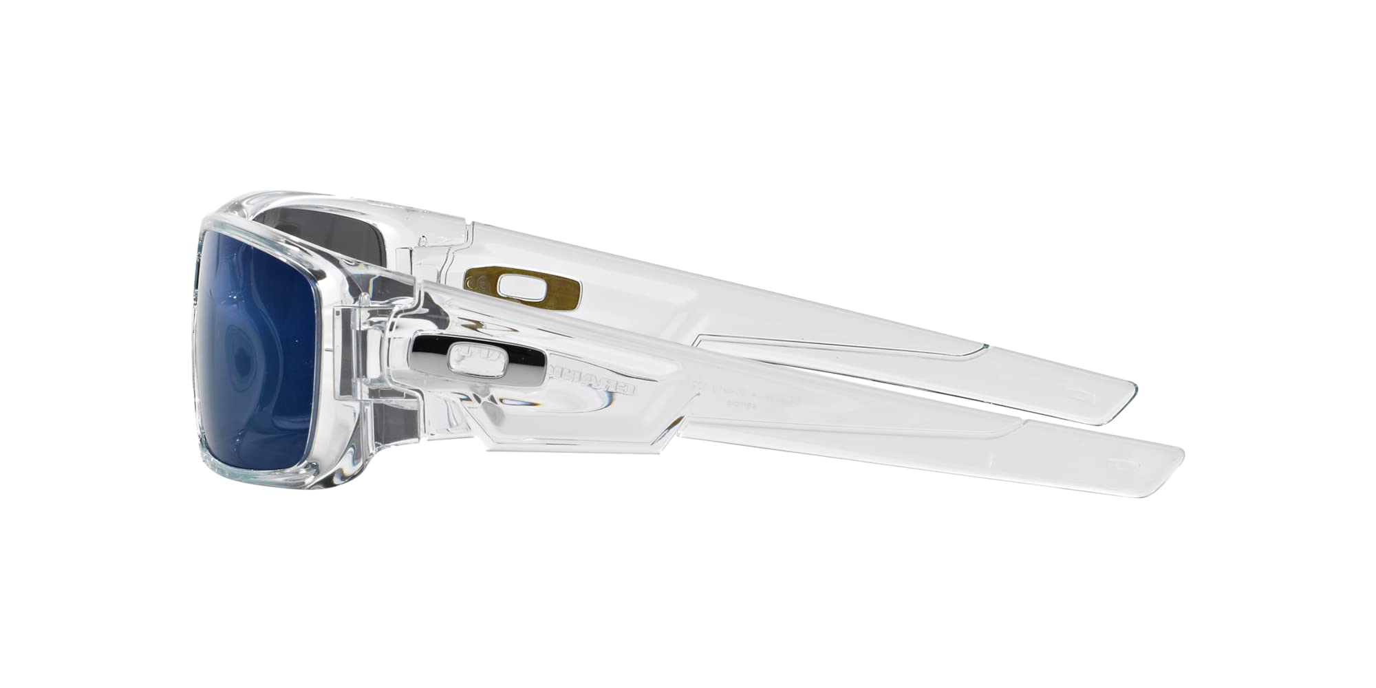 Oakley Crankshaft Sunglasses - Polished Clear Frame with Ice Iridium Lenses - UV Protection & Polarized - Perfect for Running, Cycling & Outdoor Sports