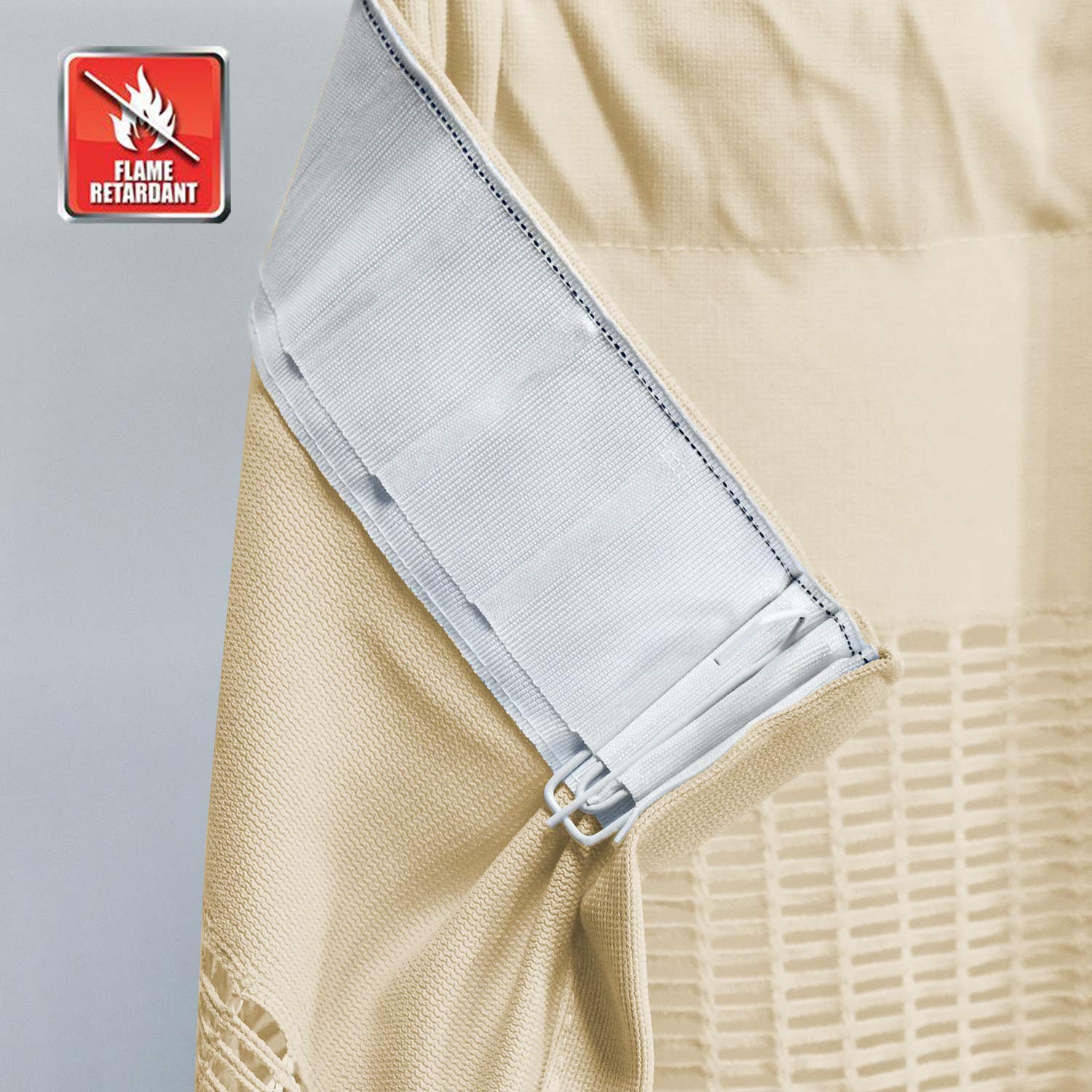 Flame Retardant Hospital Curtains - 1 Panel Biscotti Beige Room Divider (20