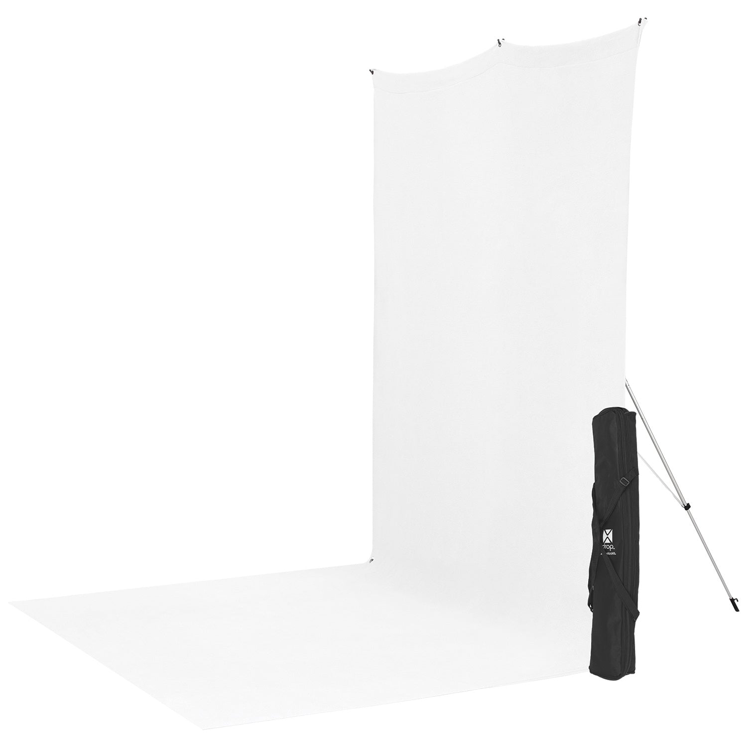X Drop Wrinkle Resistant Sweep Backdrop Kit - High Key White (5' x 12') - Perfect for Photography Studios, Video Production & Virtual Backgrounds