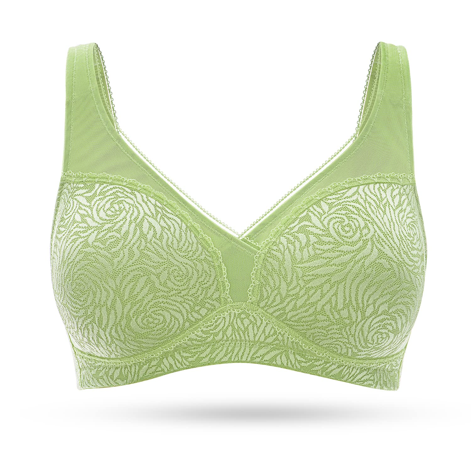 Deyllo Women's Full Coverage Plus Size Comfort Minimizer Bra - Wirefree Non Padded Bras for Everyday Wear & Support | Perfect for Work, Yoga & Relaxation