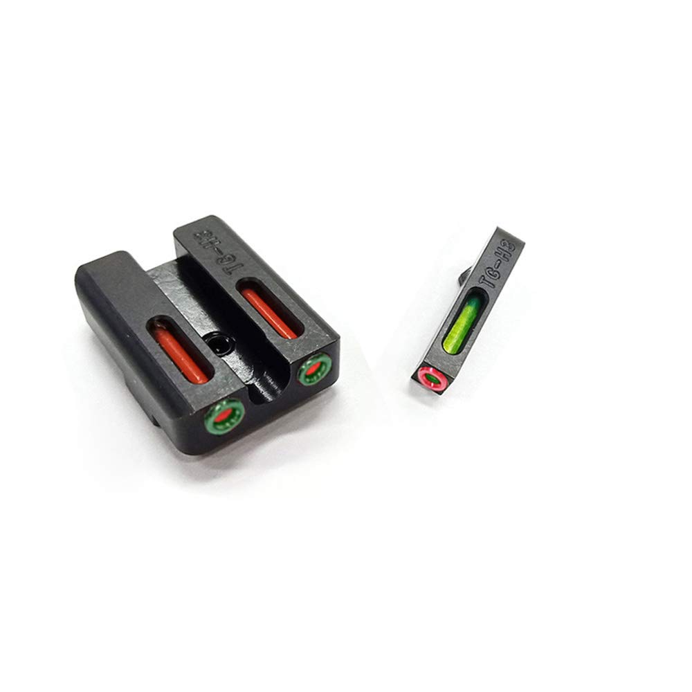 **High-Visibility Red & Green Fiber-Optic Sights for Glock Pistols – Front & Rear Handgun Sights – Perfect for Low Light & Tactical Shooting**