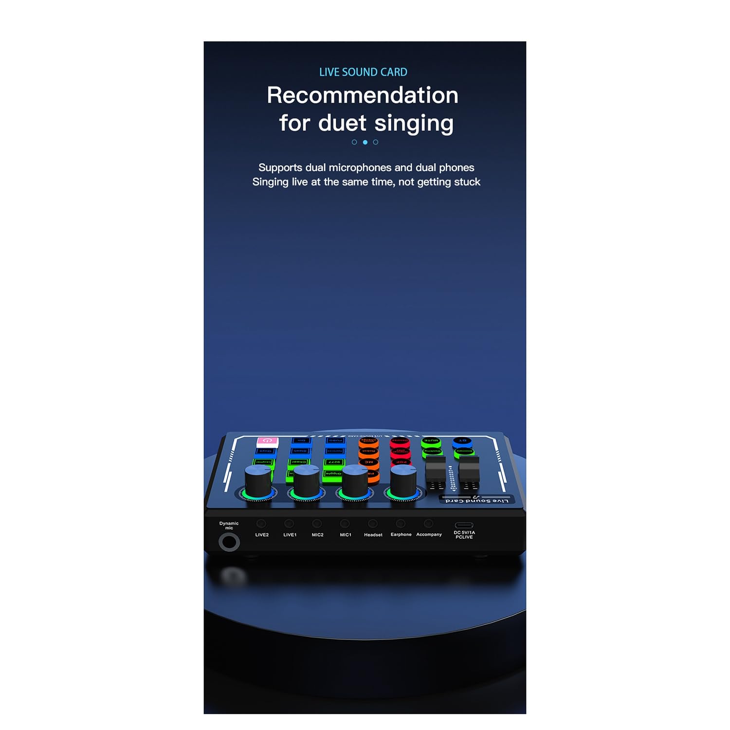 Mkcavne V88 USB Audio Mixer - External Sound Card with Headset Microphone for Live Streaming on PC & Mobile (Black) | Perfect for Podcasting, Gaming & Music Production