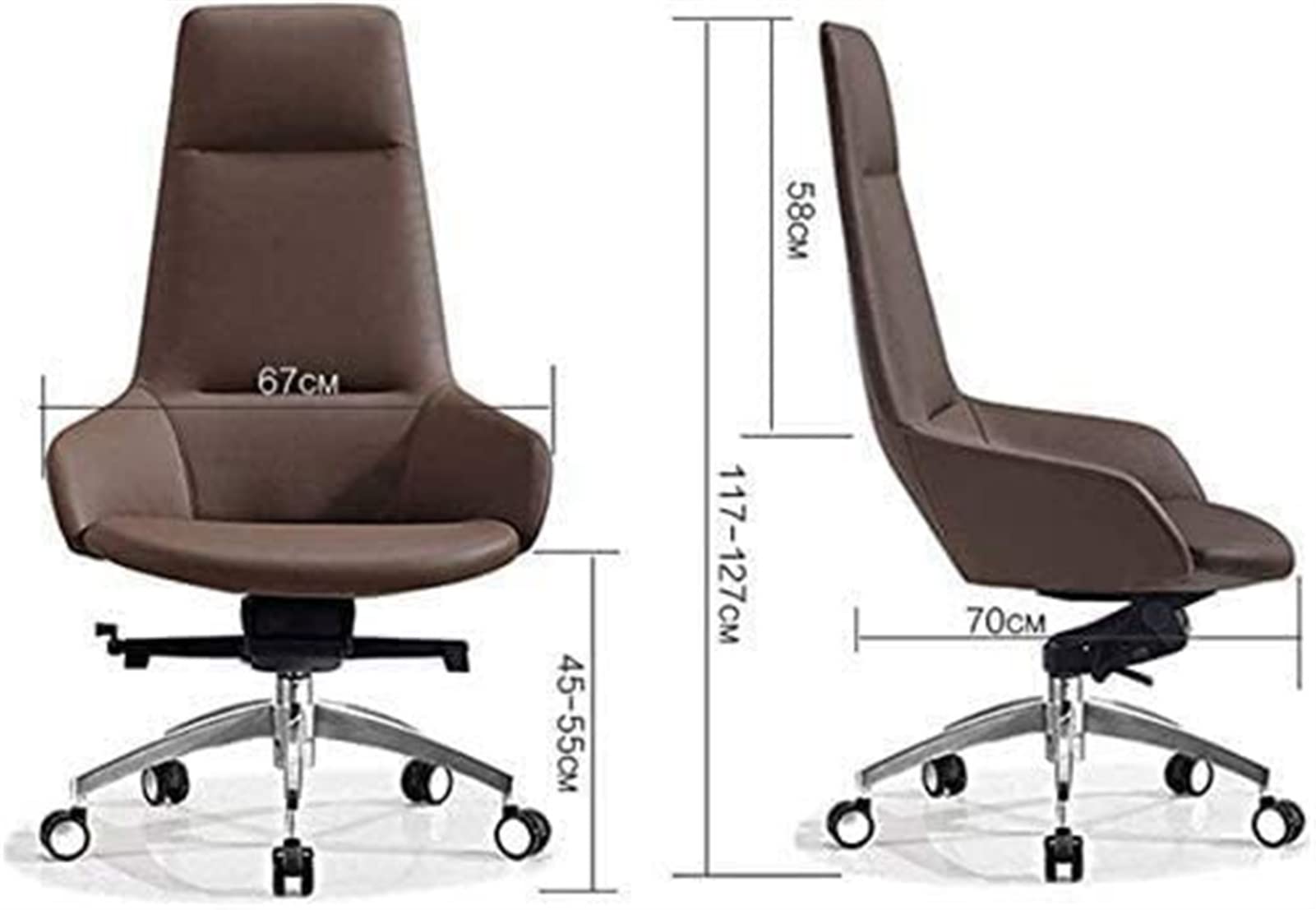 Ergonomic Office Chair - Adjustable Height Swivel Computer Desk Chair with PU Leather Seat & Lifting Mechanism - Perfect for Home Office, Gaming & Workstations (Color: Dark Gray)