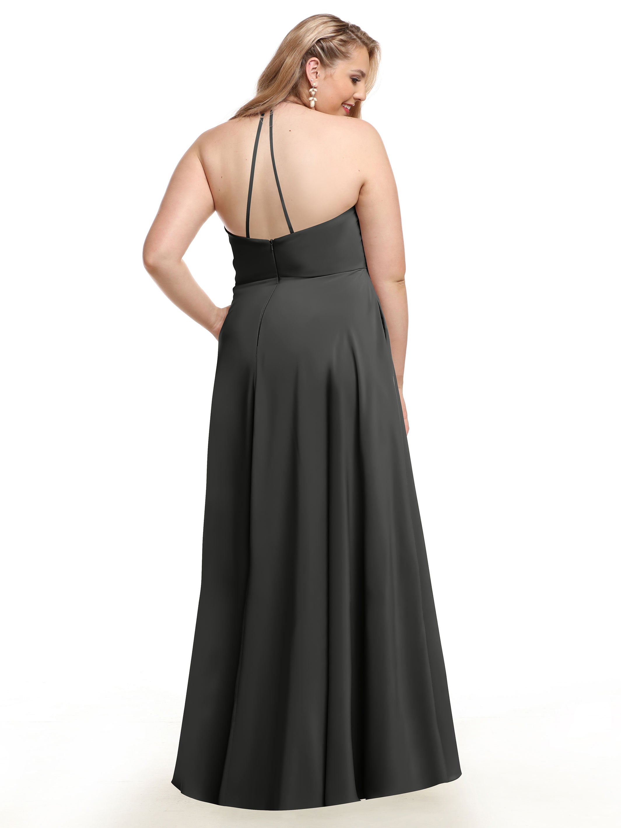 Elegant V-Neck Pleated Stretch Chiffon A-Line Bridesmaid Dress 80101 - Perfect for Weddings, Formal Events & Special Occasions