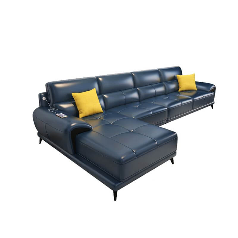 Mid Century Modern Modular Sofa with Leather Cushions - 3-Piece Sectional Sofa Set for Living Room, Lounge & Entertainment Spaces - Comfortable Contemporary Furniture for Home Decor