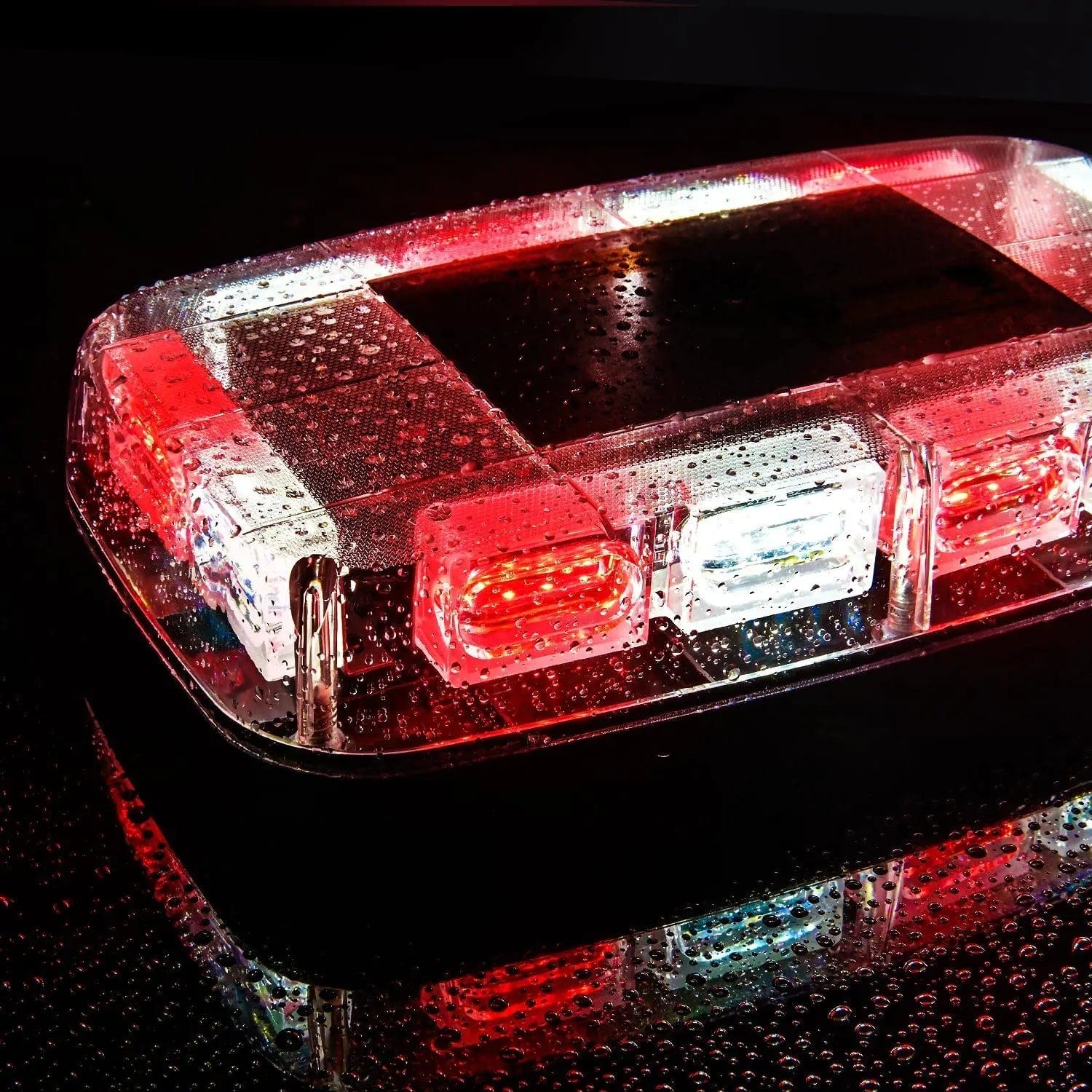 12 Inch 48 LED Red White Emergency Strobe Light for Trucks, Police Cars & Emergency Vehicles - High Visibility Warning Light for Road Safety