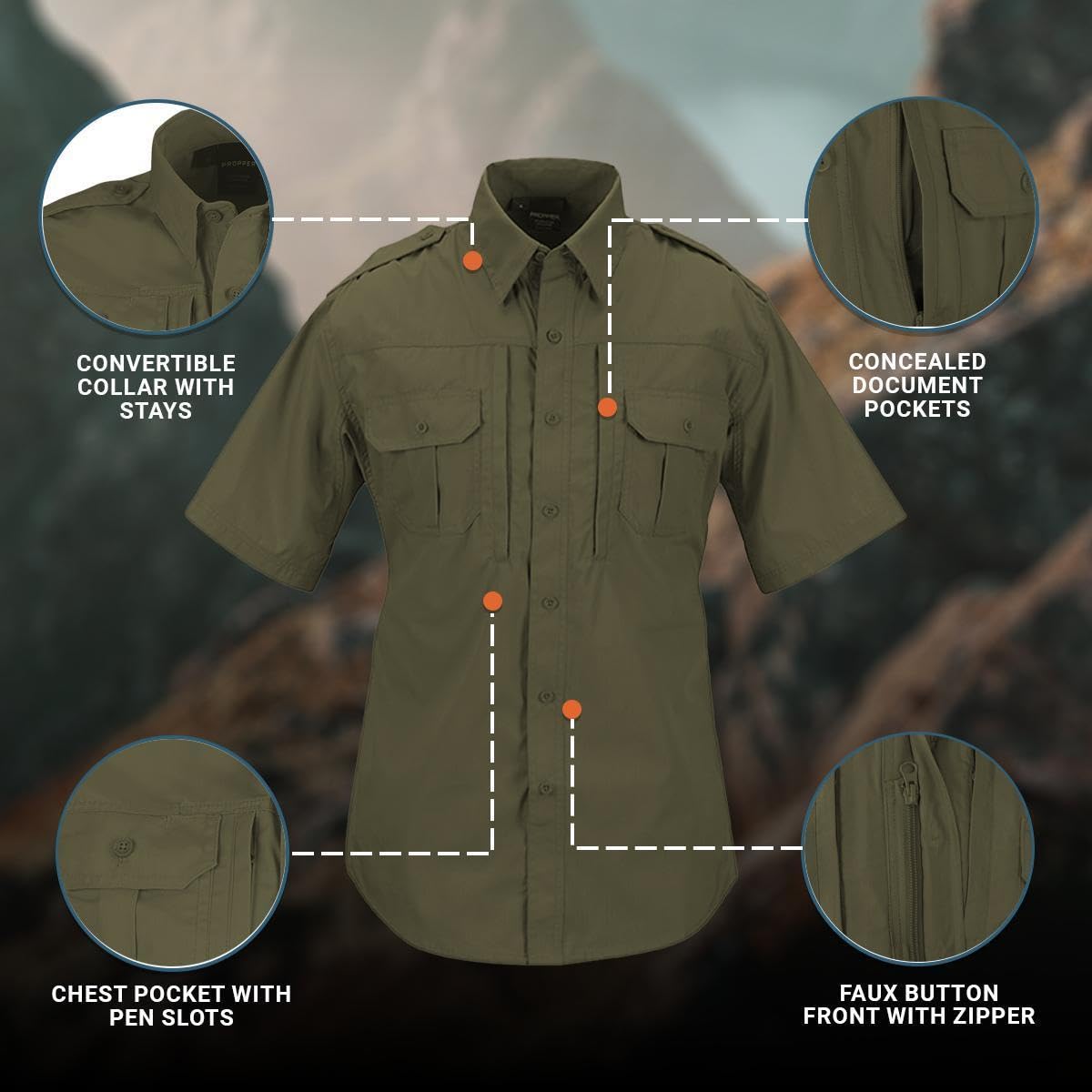 Propper Men's Tactical Short Sleeve Shirt - Moisture Wicking, Durable & Lightweight for Outdoor Activities, Hiking, Camping & Military Use