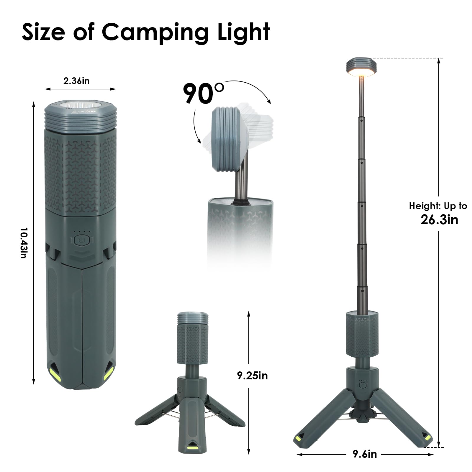 Rechargeable 7800mAh LED Camping Lantern with Telescopic Handle, Magnetic Base & Waterproof Design - Perfect for Outdoor Adventures, Emergency Lighting & Night Work Scenes