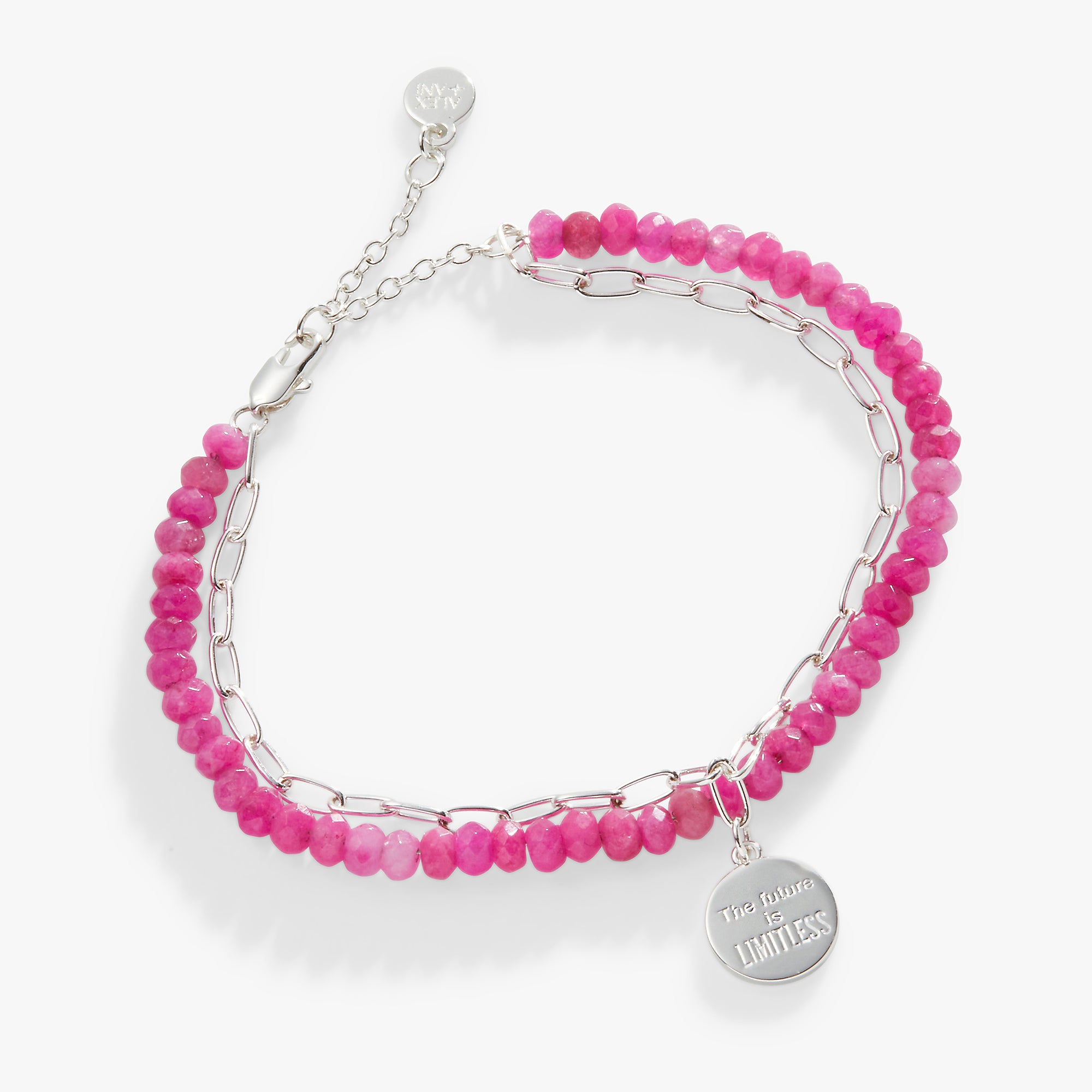Barbie™ 'The Future Is Limitless' Double Layer Adjustable Charm Bracelet for Girls - Perfect Gift for Birthday, Christmas & Everyday Wear