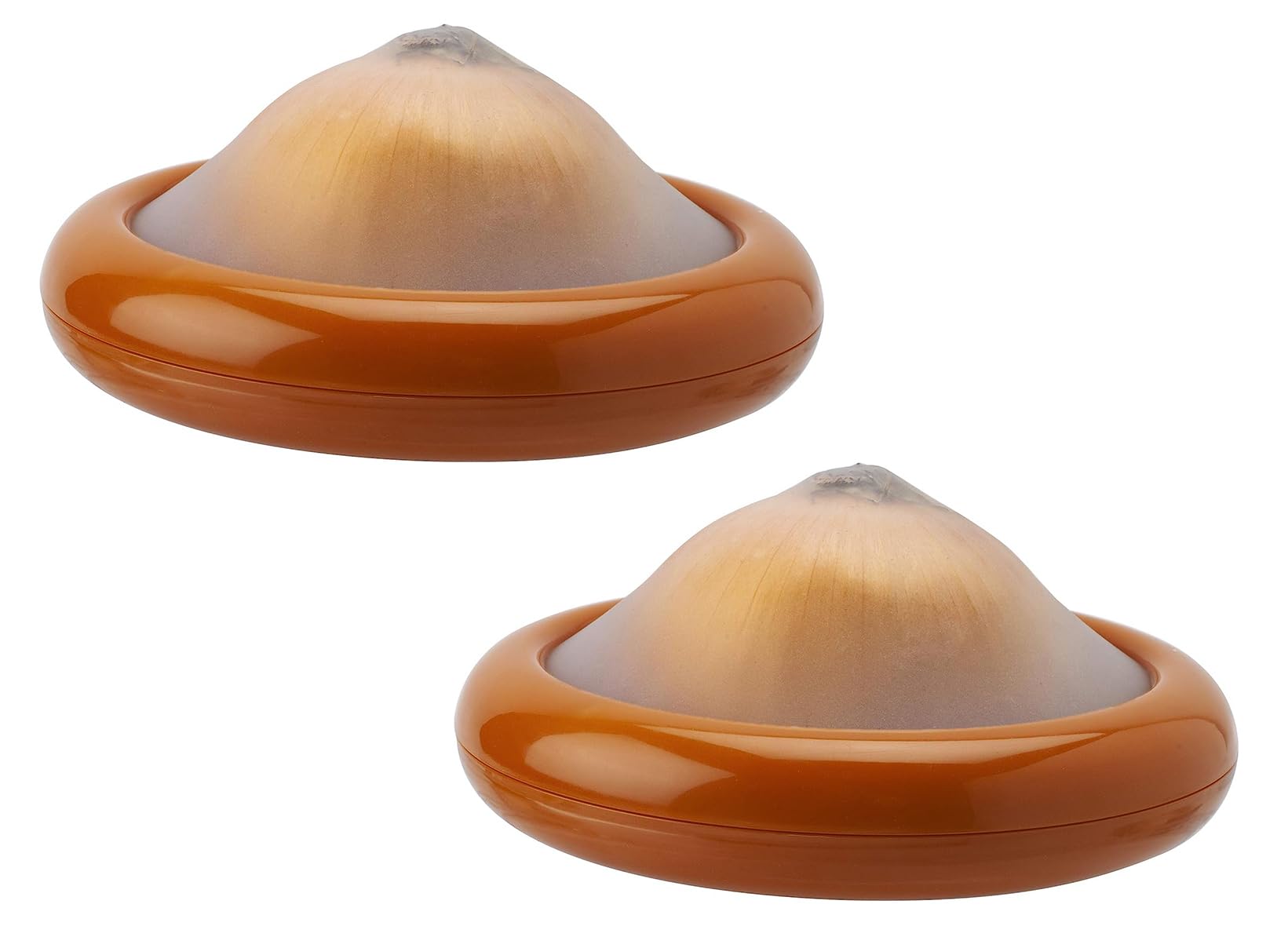 Joie Onion Stretch Pod - 2 Pack | Fresh Onion Storage Container for Refrigerator | Extends Vegetable Shelf Life | Perfect for Kitchen, Pantry & Meal Prep Organization (Orange)