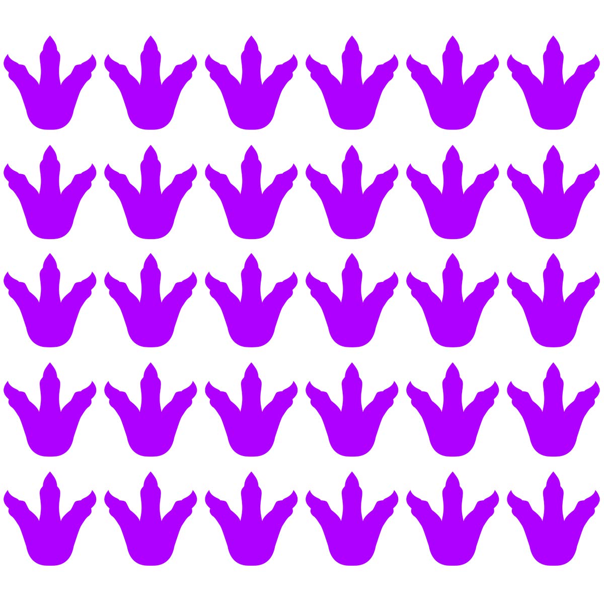 Dinosaur Footprints Floor & Wall Decals - 30-Piece Peel and Stick Sticker Set for Kids Room Decor (Purple) - Perfect for Nursery, Playroom & Classroom Decorations