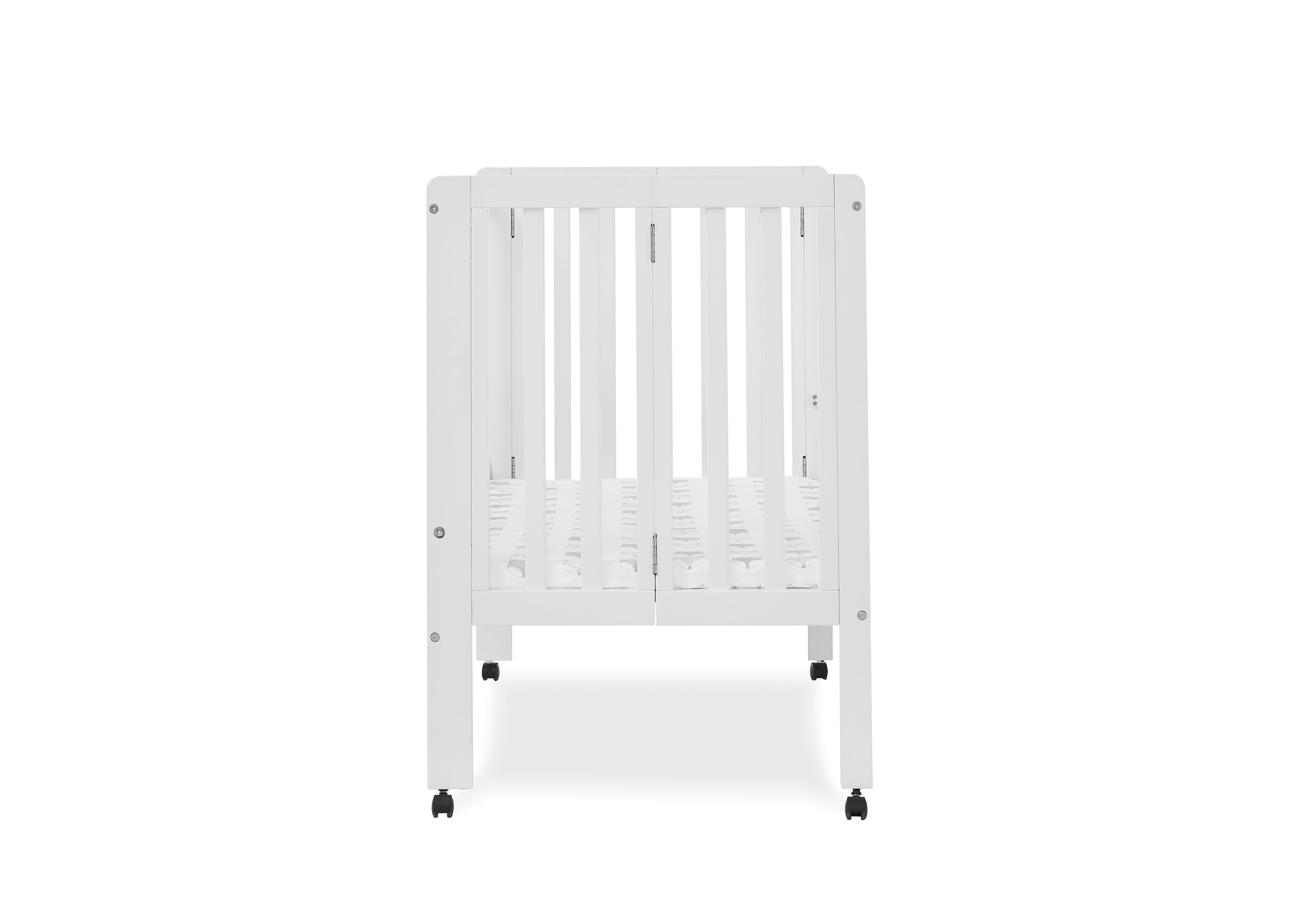 Lee Portable Folding Mini Crib with 1.5 Inch Mattress - Lightweight Travel Crib for Babies & Toddlers - Perfect for Home, Travel, and Daycare Use