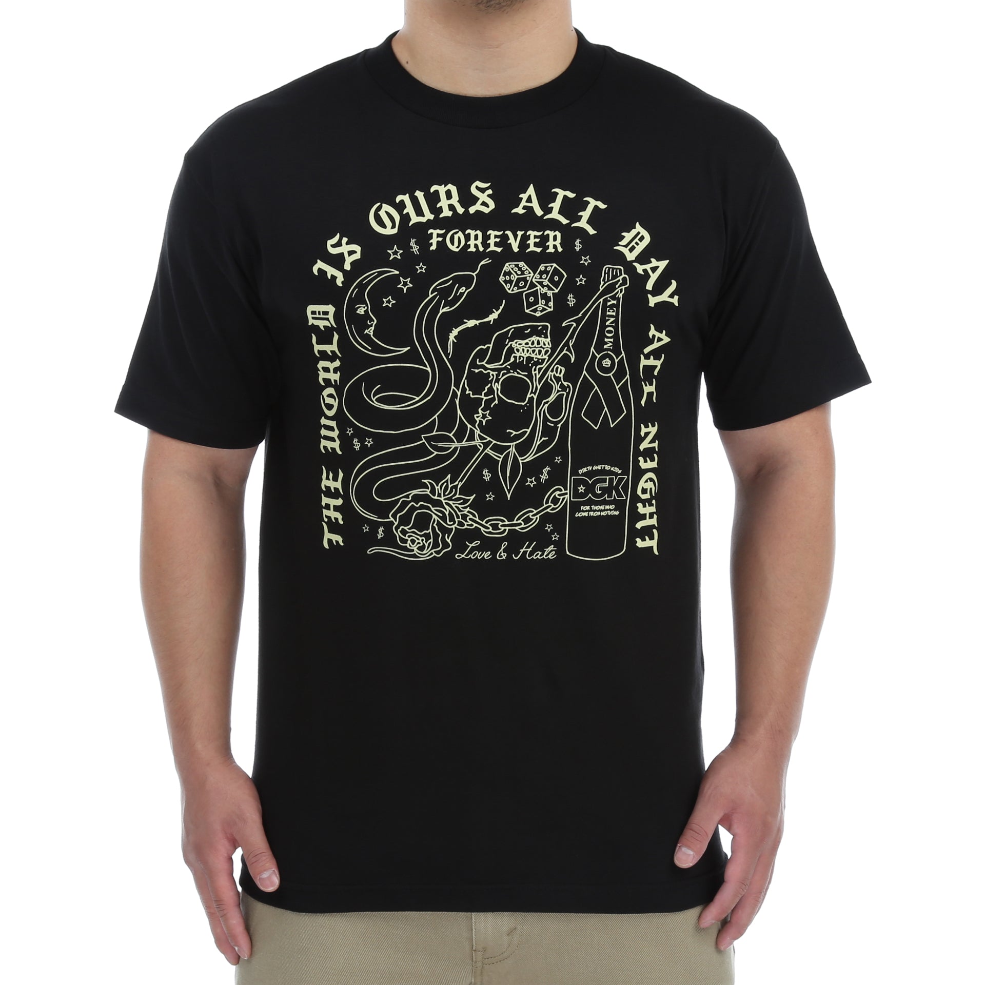 DGK Our World Graphic T-Shirt for Men - Black Cotton Streetwear Tee | Casual Wear & Skateboarding Outfits
