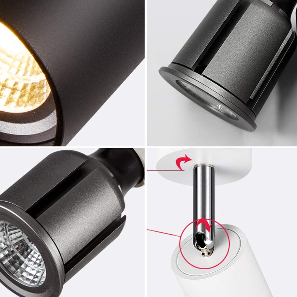 2 Pack Adjustable LED Wall Sconce - Rotatable GU10 Ceiling Spotlight Fixture in White/Black/Gold | Energy Efficient A++ Bedside Reading Lamp | Perfect for Living Room, Bedroom & Hallway Lighting