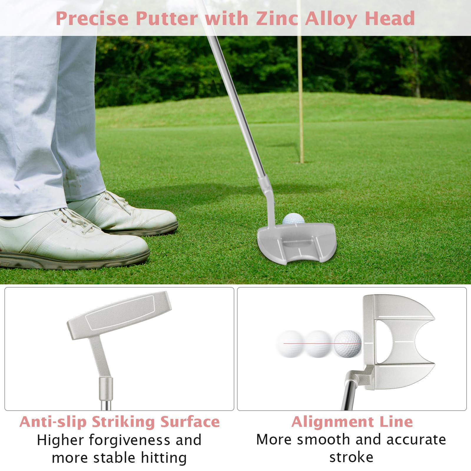 Goplus 9-Piece Complete Golf Club Set for Women - Right Handed Ladies Clubs with #1 Driver, #3 Fairway, #4 Hybrid, 6-9 & P Irons, Putter & Headcovers - Perfect for Beginners & Intermediate Golfers on the Course or Driving Range
