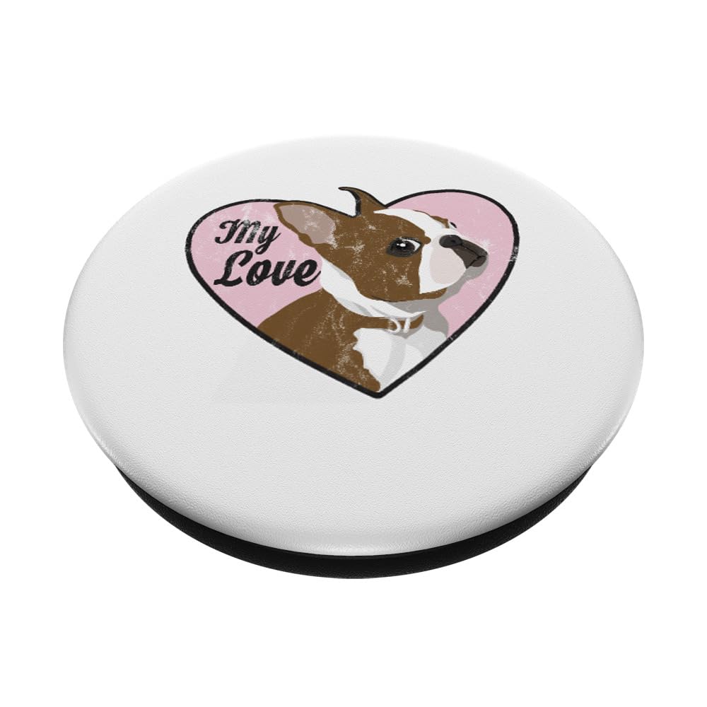 Red Boston Terrier Lover PopSockets Adhesive PopGrip - Phone Grip & Stand for Smartphones - Perfect for Fans, Pet Lovers & Daily Use