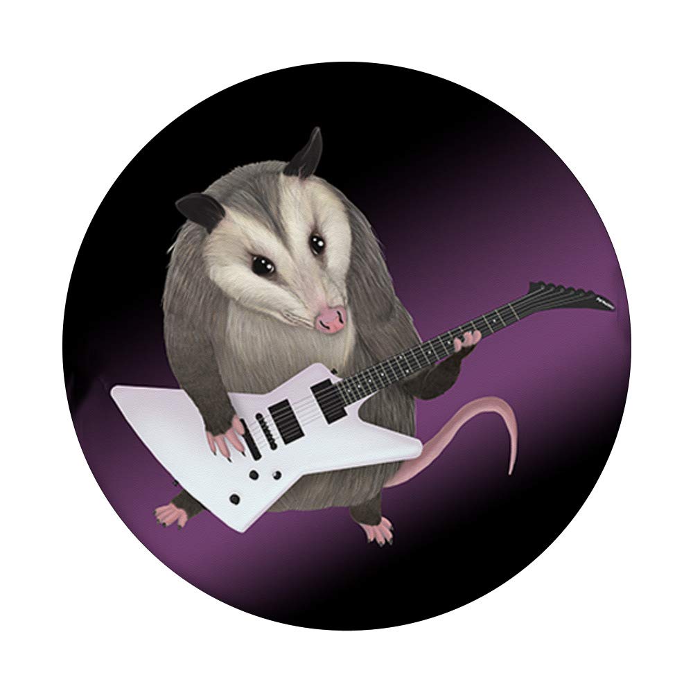 Opossum Playing Electric Guitar - Funny Possum PopSockets PopGrip | Swappable Phone Grip for iPhone, Samsung & Tablets | Cute Animal Accessory for Music Lovers & Gift Ideas