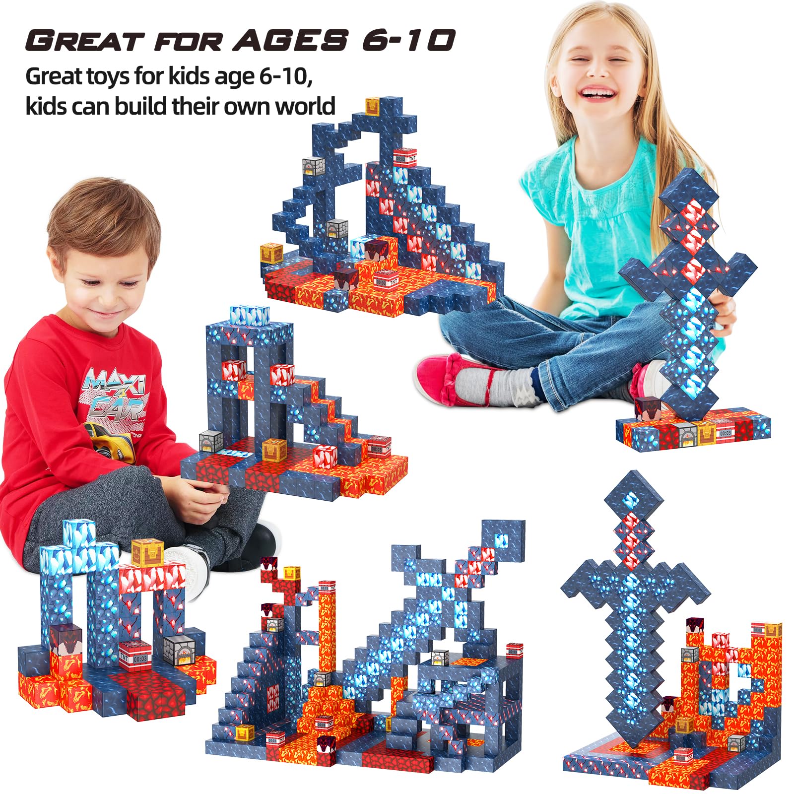 Magnetic Building Blocks STEM Toys for Kids Ages 3-8 | Educational Construction Set for Boys & Girls | Montessori Sensory Learning Toys | Perfect for Classroom, Birthday Gifts & Creative Play