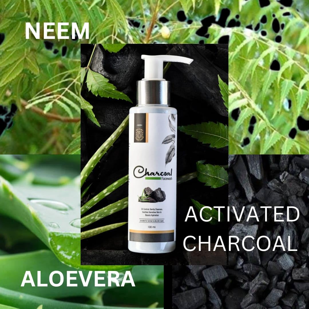 Sparshanand Activated Charcoal Face Wash for Oily Skin - Deep Detox & Exfoliating Cleanser with Brightening Formula | 100g | Perfect for Daily Skincare Routine & Acne-Prone Skin Care