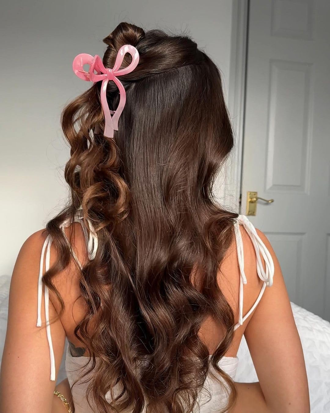 Ayesha Bow Claw Clips for Thick Hair - 2 Color Ribbon Hairpins for Girls | Perfect for School & Parties