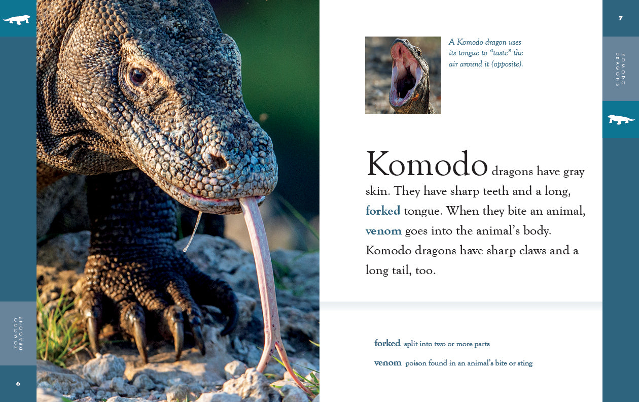 Komodo Dragons Book - 9781640265462 - Reptile Guide for Kids & Adults - Perfect for School Projects & Wildlife Enthusiasts