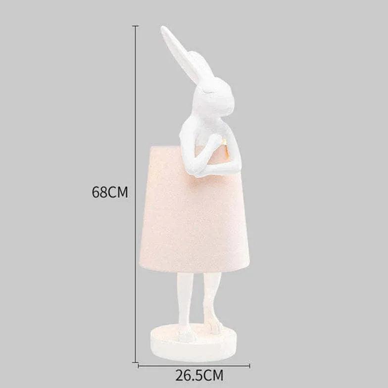 Modern White Rabbit Shaped Bedside Table Lamp - Cute Nightstand Lighting for Nursery, Kids Room & Home Decor
